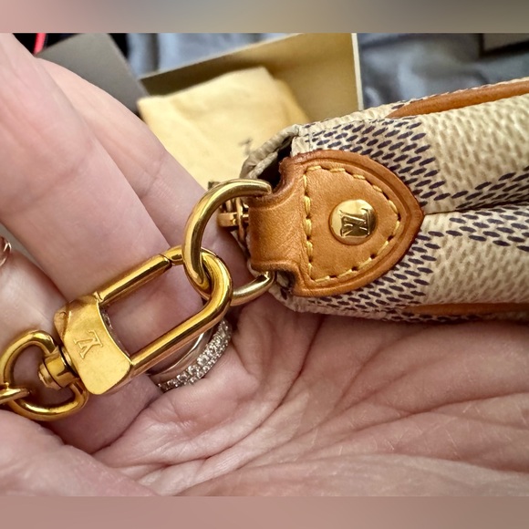 Discontinued Louis Vuitton Damier Azur Eva Gold Accents Dustbag Gift Box/Receipt - Picture 3 of 16